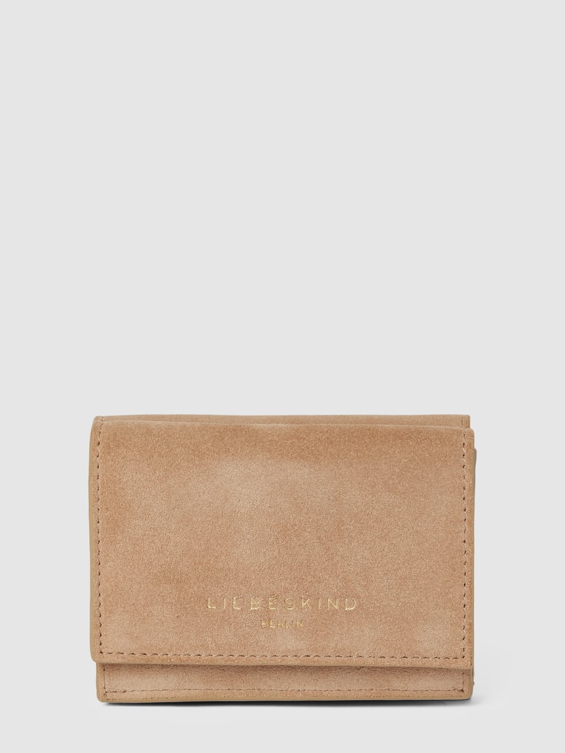 Portemonnaie mit Label-Details Modell 'MICA' in camel
