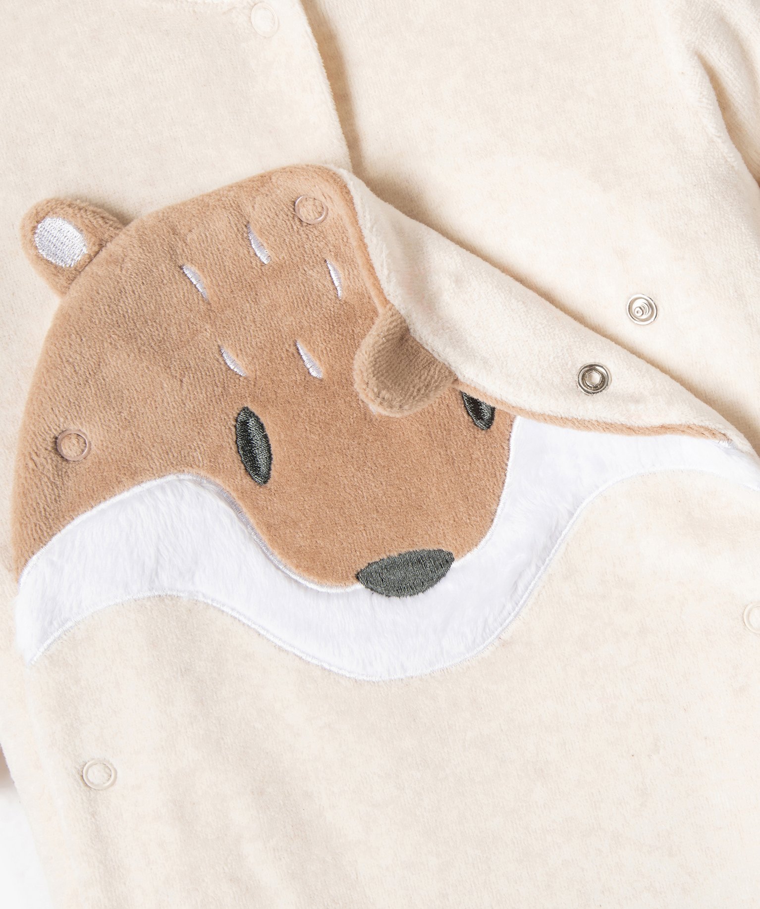 Pyjama bébé en velours motif renard beige | GEMO