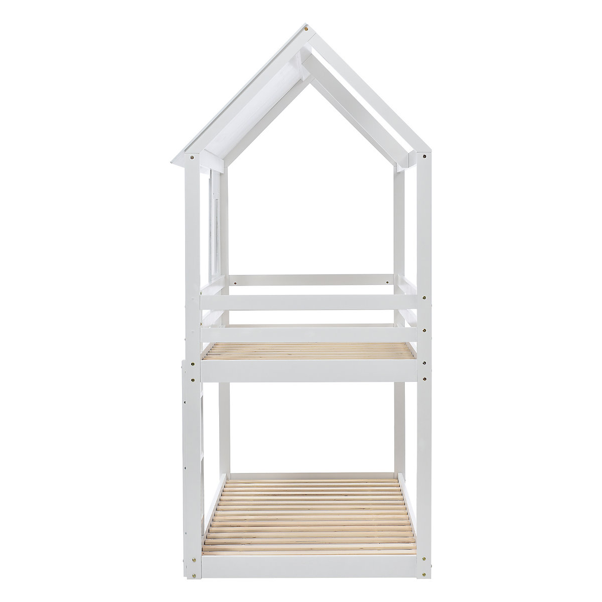 Etagenbett Kinderbett Holz Etagenbett 90 X 200 cm, Kinder hausbett mit Dach, Leiter und Lattenrost