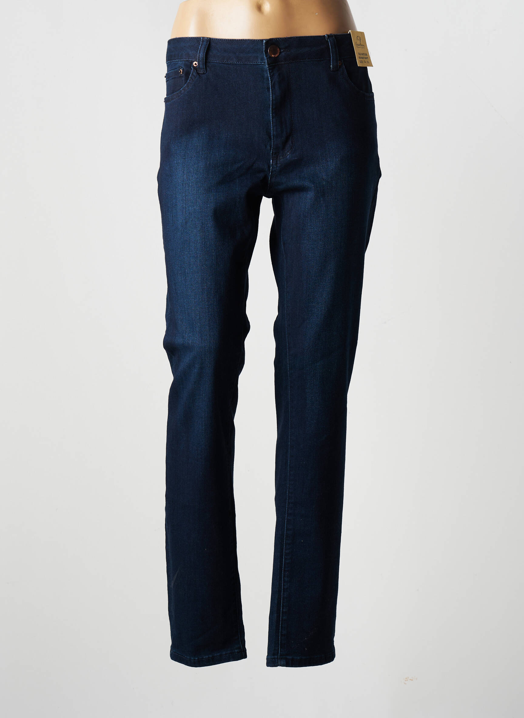 Ky Creation Jeans Coupe Slim Femme couleur bleu