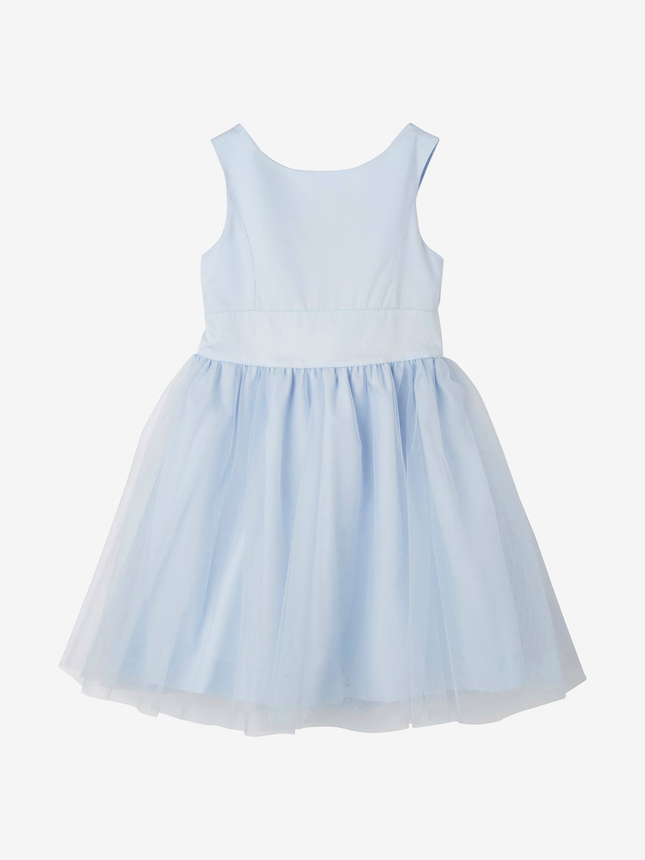 Vertbaudet Festliches Mädchenkleid, Satin und Tüll - hellblau