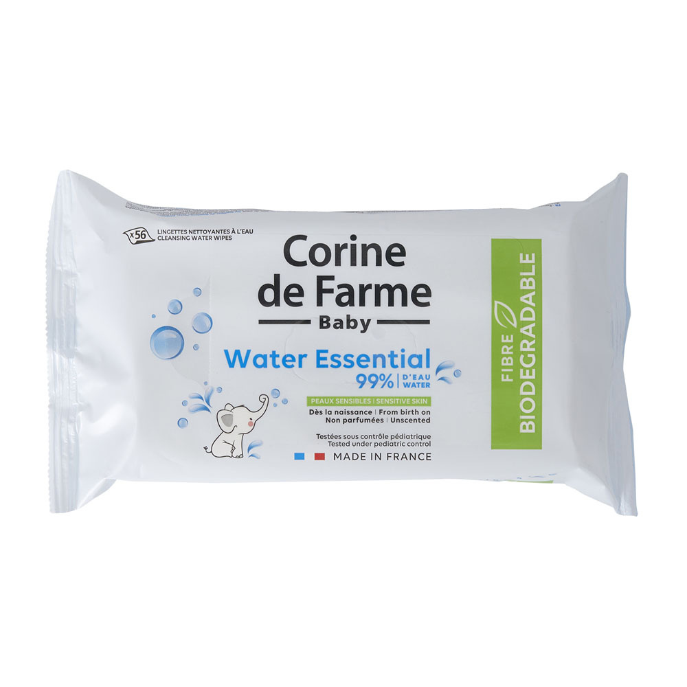 corine de farme Lingettes Water Essential x 56 (fibres biodégradables) Lingettes Bébé