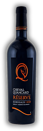 Cheval Quancard, Merlot, Cabernet Sauvignon, AOC Reserve, 2020, Bordeaux rouge  Cheval Quancard, Merlot, Cabernet Sauvignon, AOC Reserve, 2020, Bordeaux rouge   Jahrgang 2020 - 0,75	 Liter - Vol 13,5%