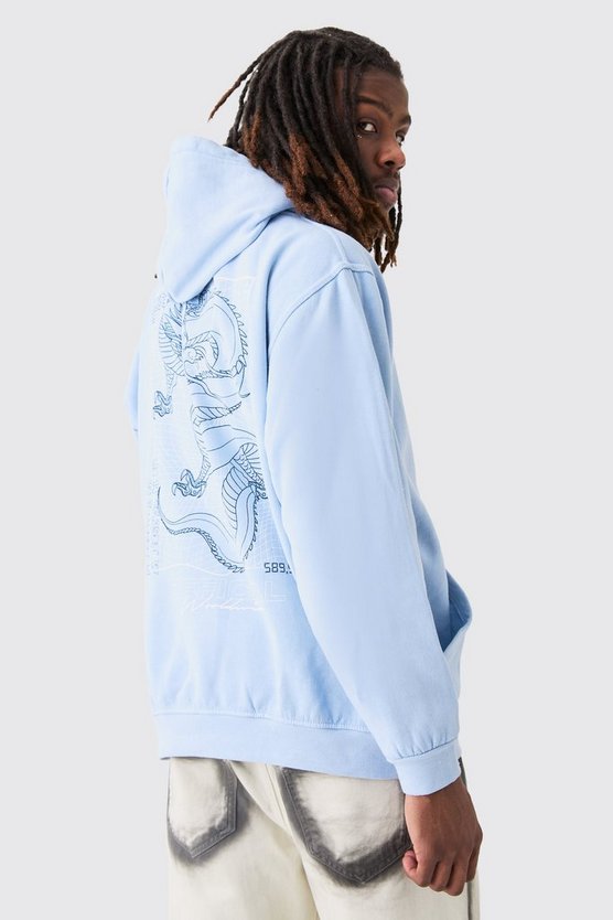 Oversize Hoodie mit Drachen-Print