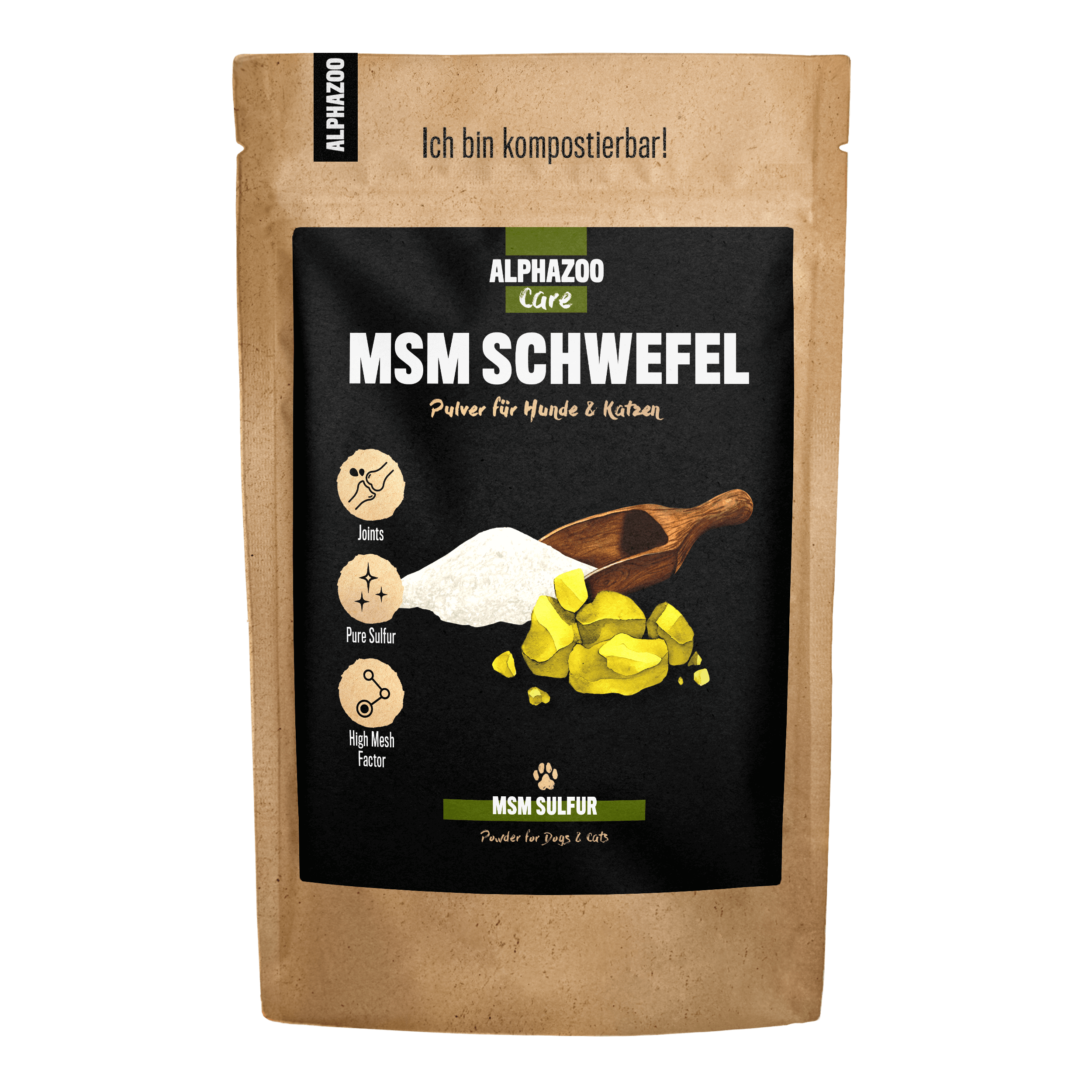 ALPHAZOO Ergänzungsfutter & Aufzucht ALPHAZOO MSM-Pulver für Hunde und Katzen 1 kg