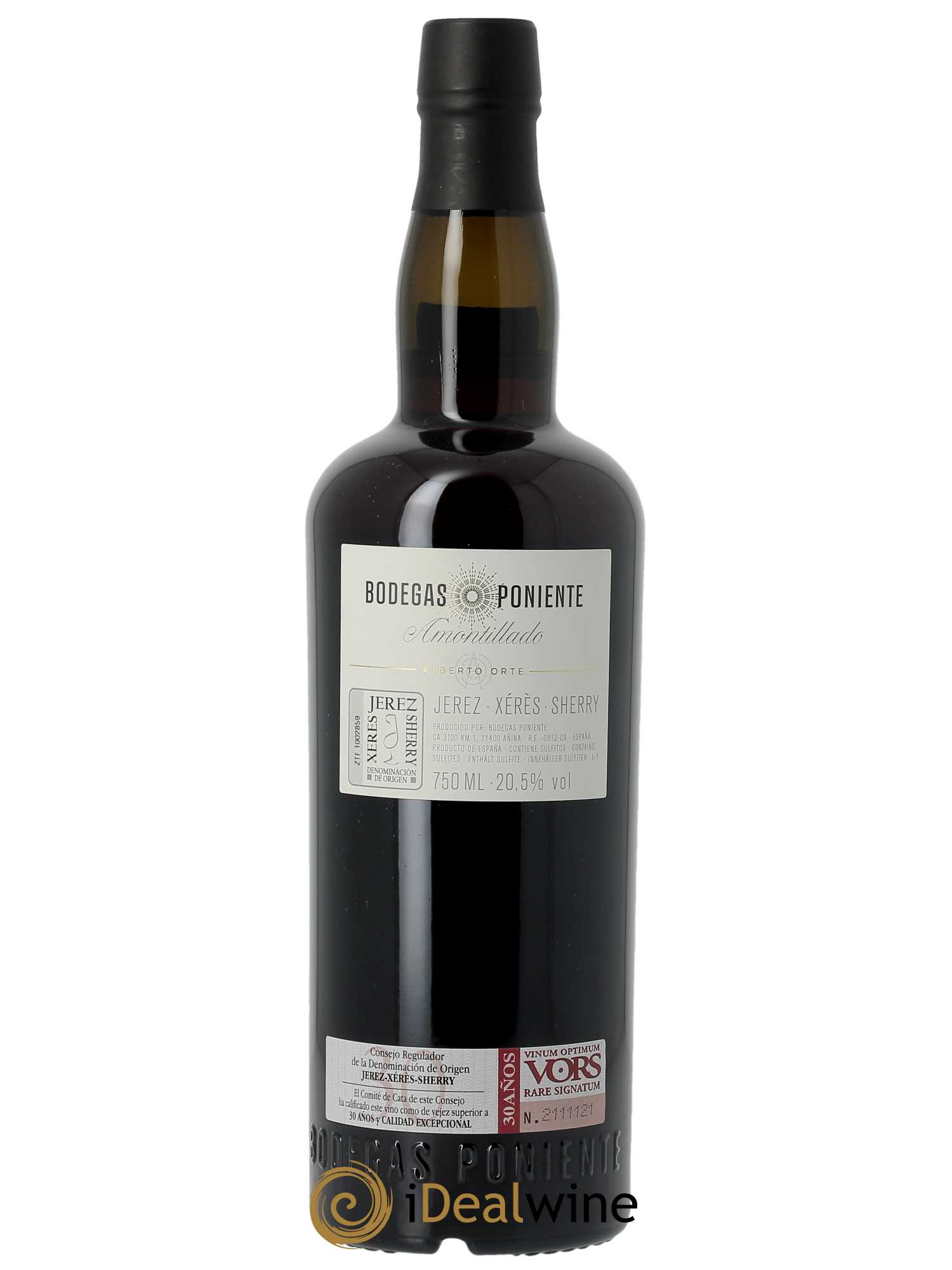 Jerez Amontillado Saca 122 Bodegas Poniente Alberto Orte   - Lot de 1 Bouteille