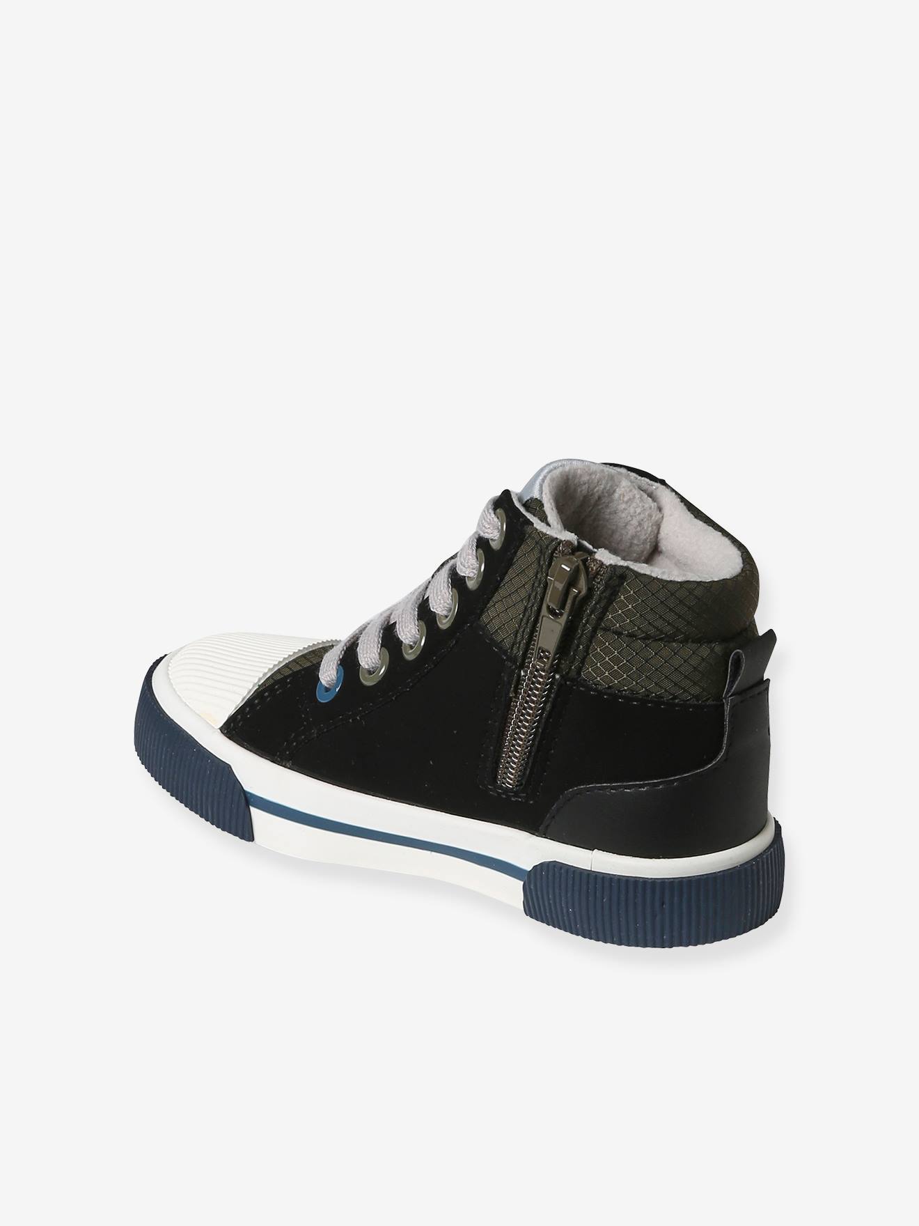 Vertbaudet Warme Kinder High-Sneakers, Anziehtrick - schwarz