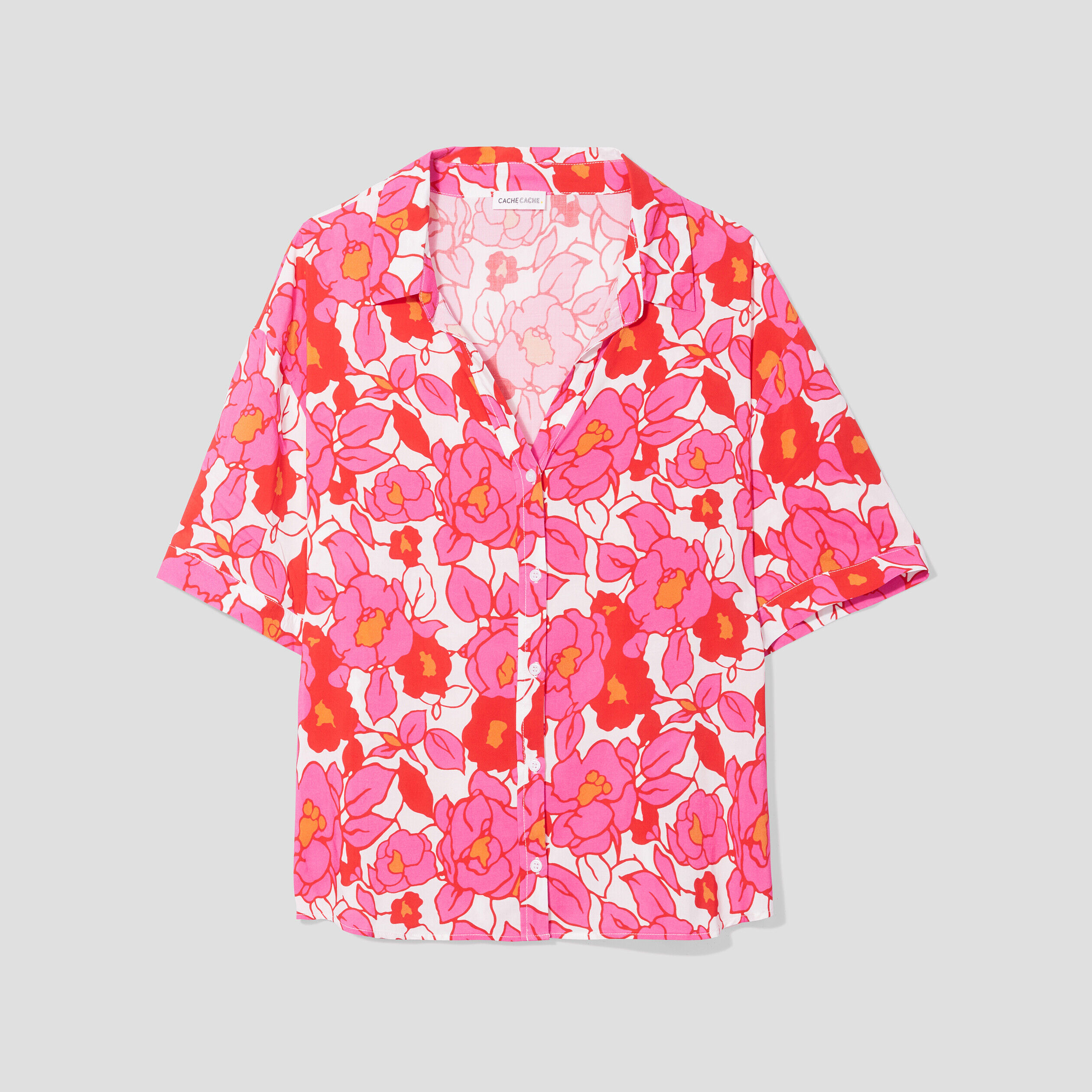 Chemise manches courtes blanc femme | Cache Cache