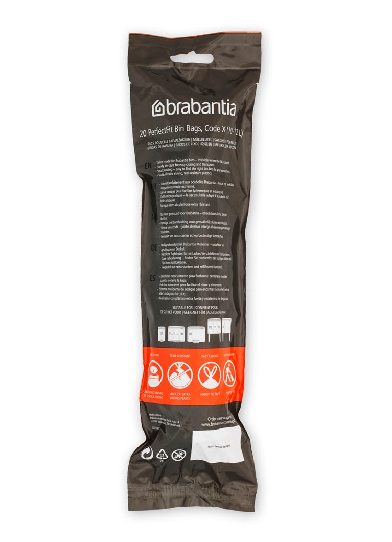 Sacs poubelle Brabantia Perfect Fit X 10-12L, 200 pièces