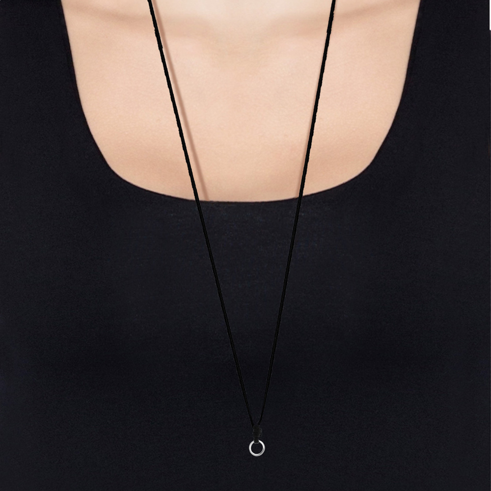 Elli Elli Collier Femme Simple Cuir Velours - (925/1000) Argent Bijoux