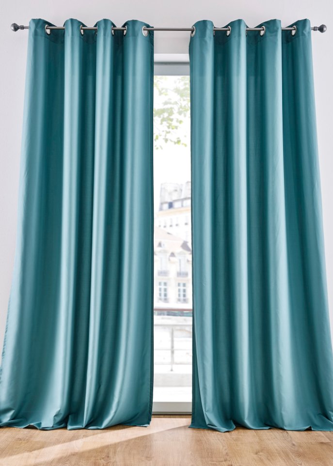 Microfaser Vorhang mit recyceltem Polyester (2er Pack)