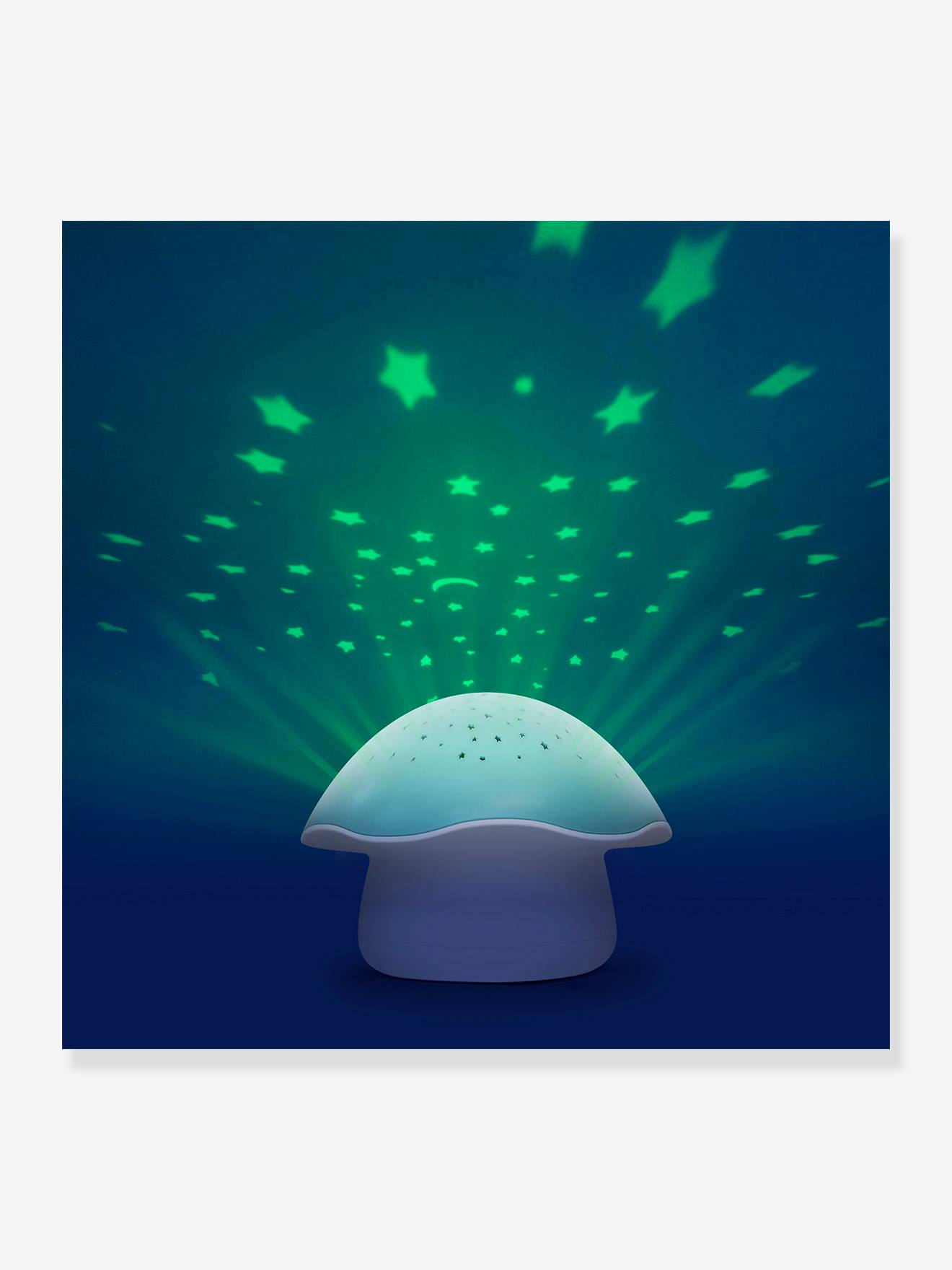 Veilleuse musicale et projecteur d’étoiles PABOBO Champignon bleu