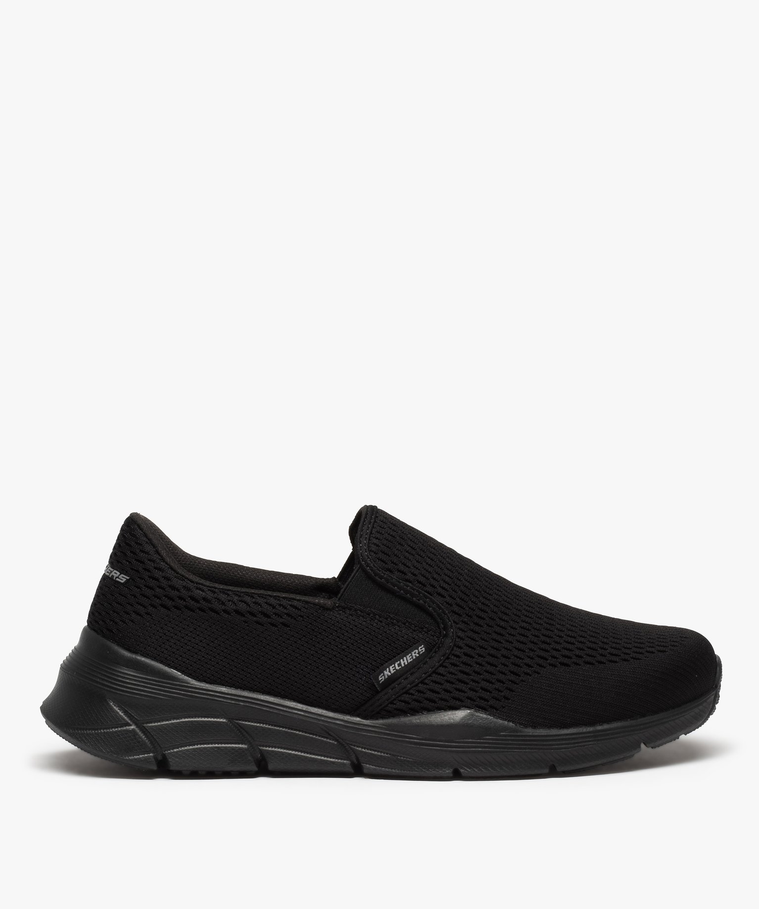 Baskets homme unies sans lacets – Skechers noir | GEMO
