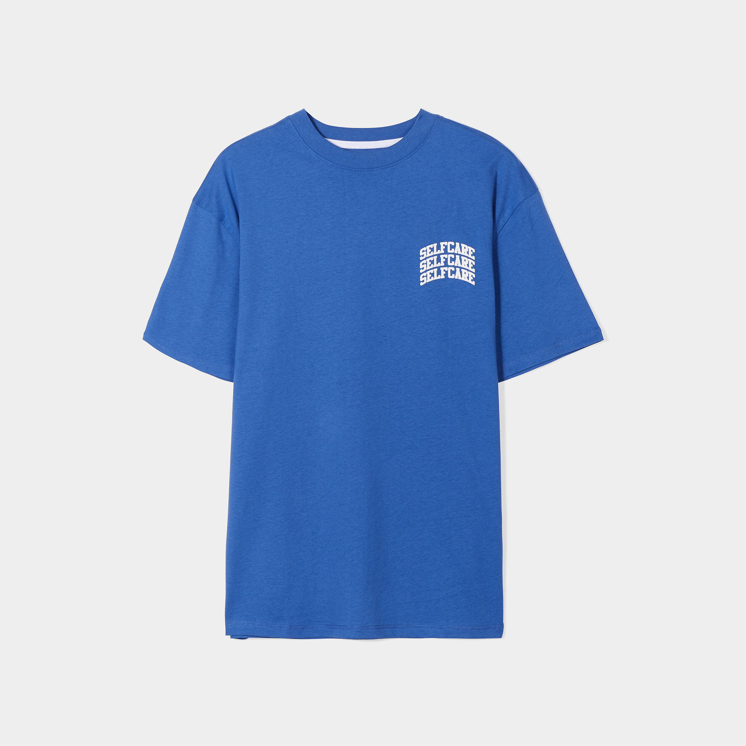 T-shirt oversize manches courtes coton bleu roi homme | La Halle