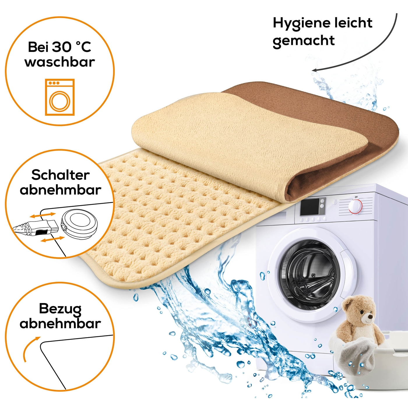 Beurer Heizkissen HK 115 Cosy-Flauschiges XXL Heizkissen mit abnehmbaren Bezug & 6 Wärmestufen