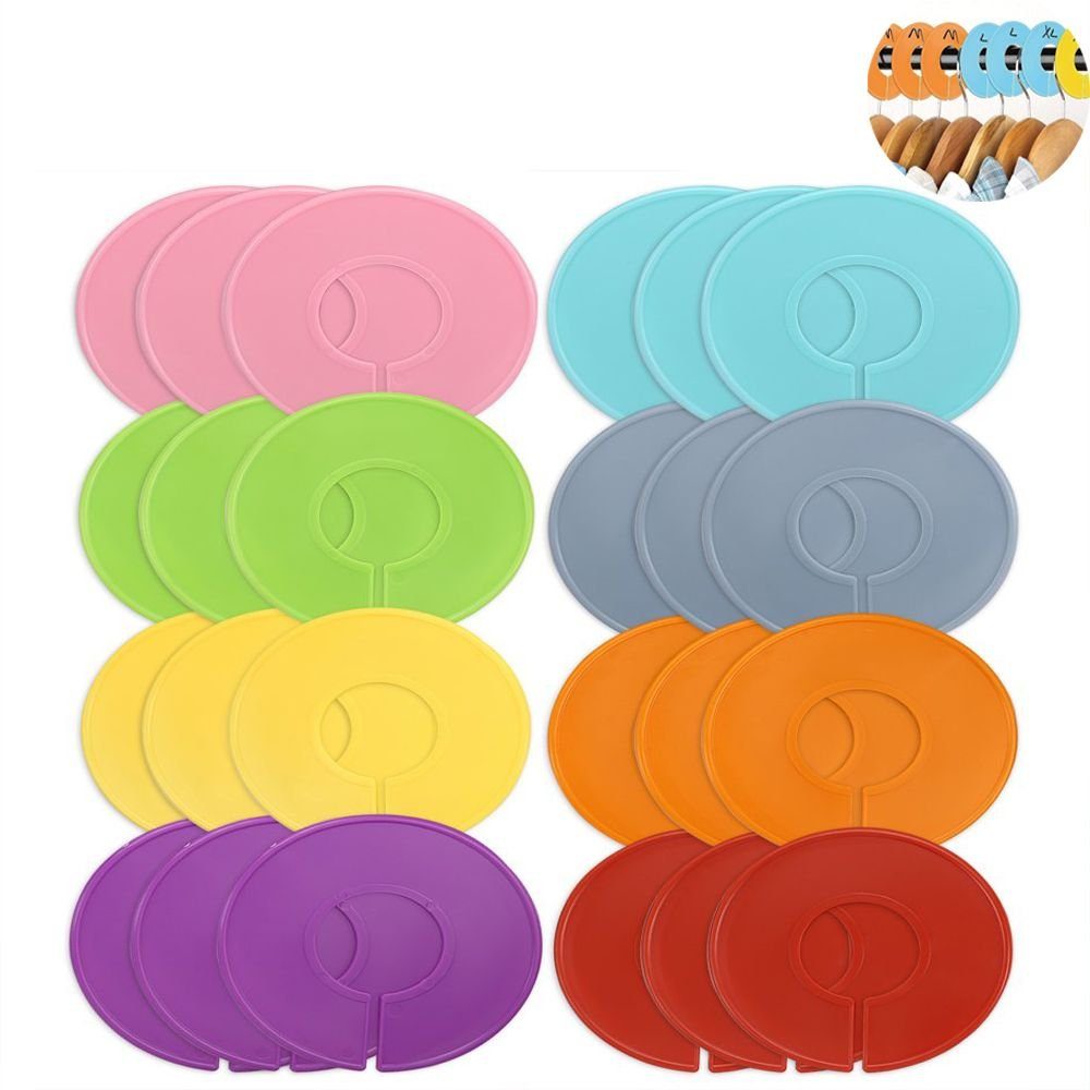 Bizaical Kleiderbügel 24 Pcs Kleidung Größe Teiler Rund Kleidung Organisation,Schreibbar, (24-tlg)