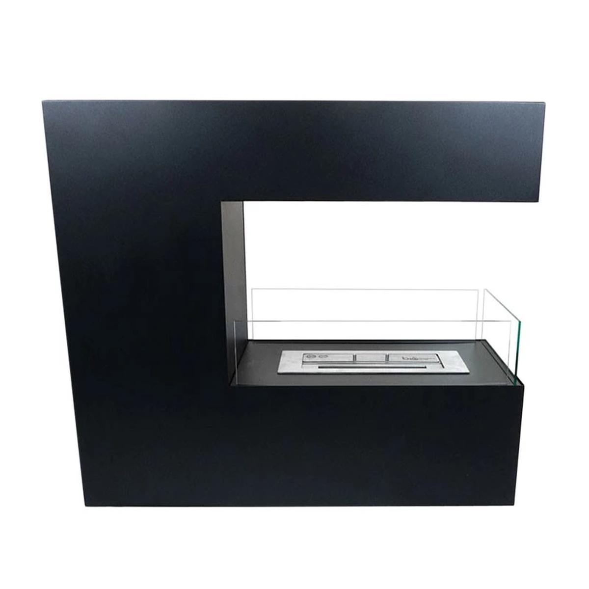 ScandiFlames Topeka Freistehender Bioethanol-Kamin, schwarzes Design, 2,4 kW, trennt zwei Räume, hochwertiges, modernes und elegantes Erscheinungsbild.