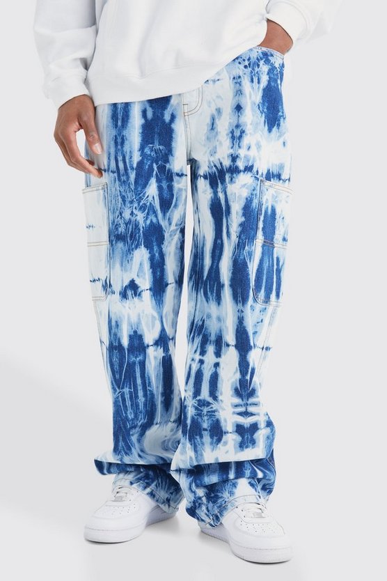 Lockere gebleichte Jeans in Hellblau
