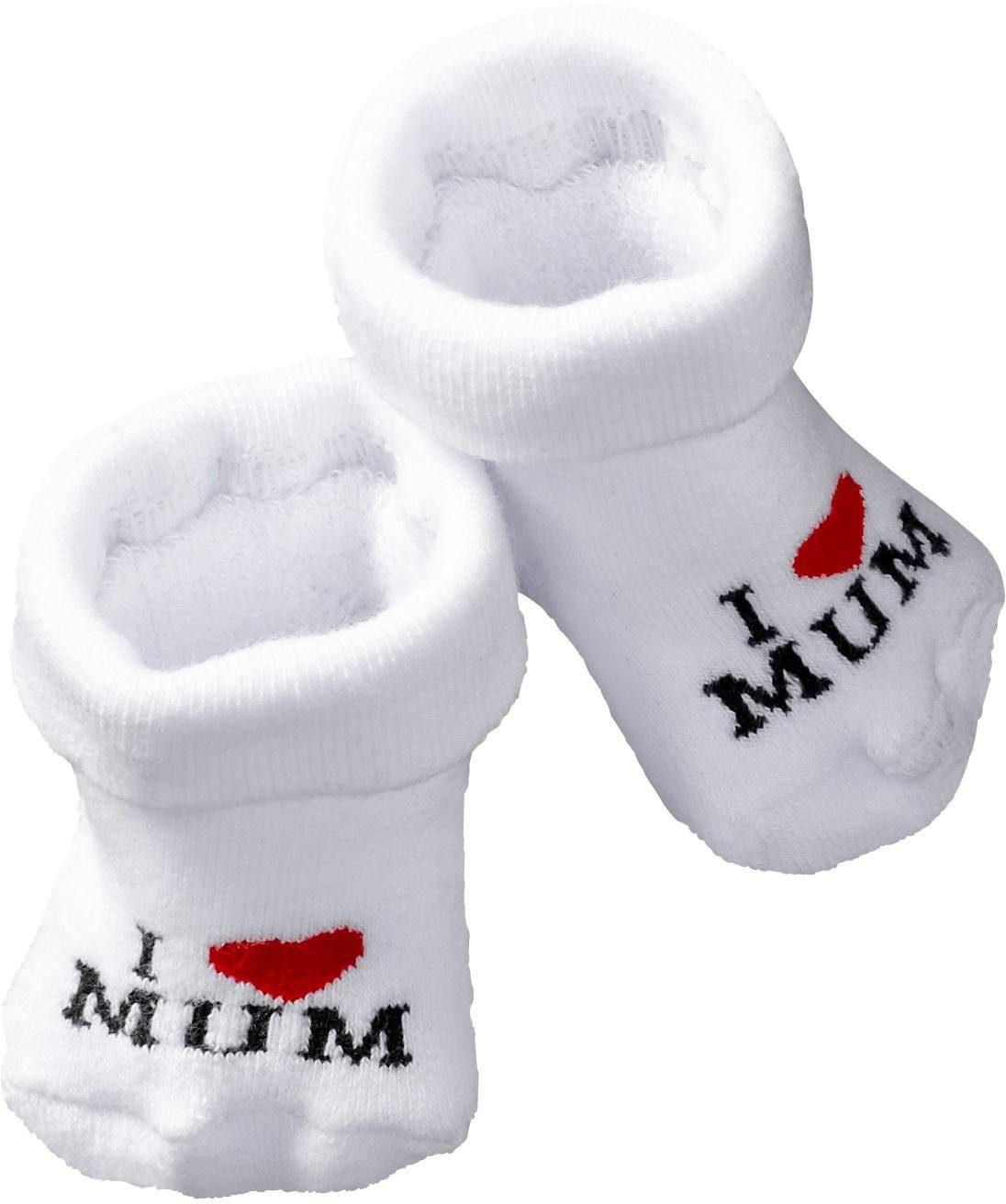 Vivance Umschlagsocken I Love Mum, I Love Dad (4-Paar) mit Umschlagbündchen