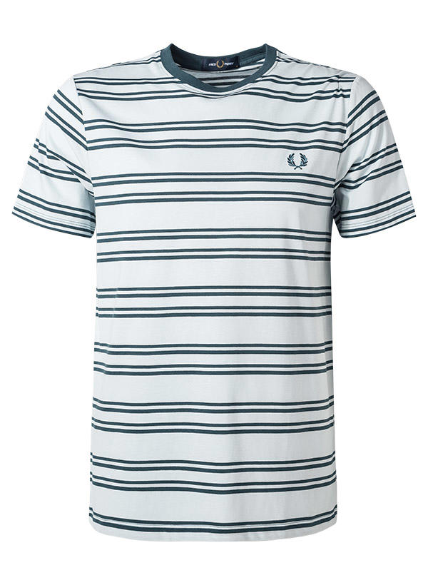 Fred Perry, T-Shirt, Baumwolle, hellblau gestreift