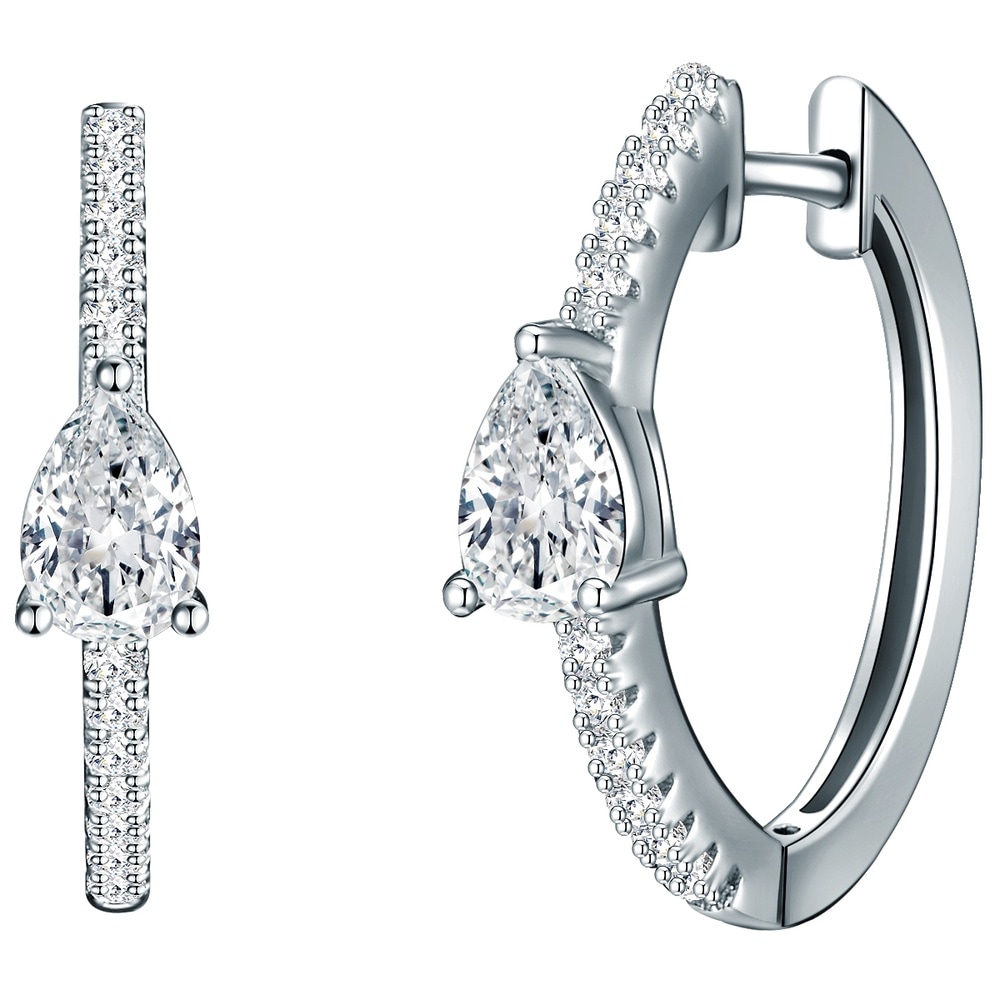 Trilani Créoles en argent Argent sterling Oxyde de zirconium (CZ) en Argent Boucles d'oreilles