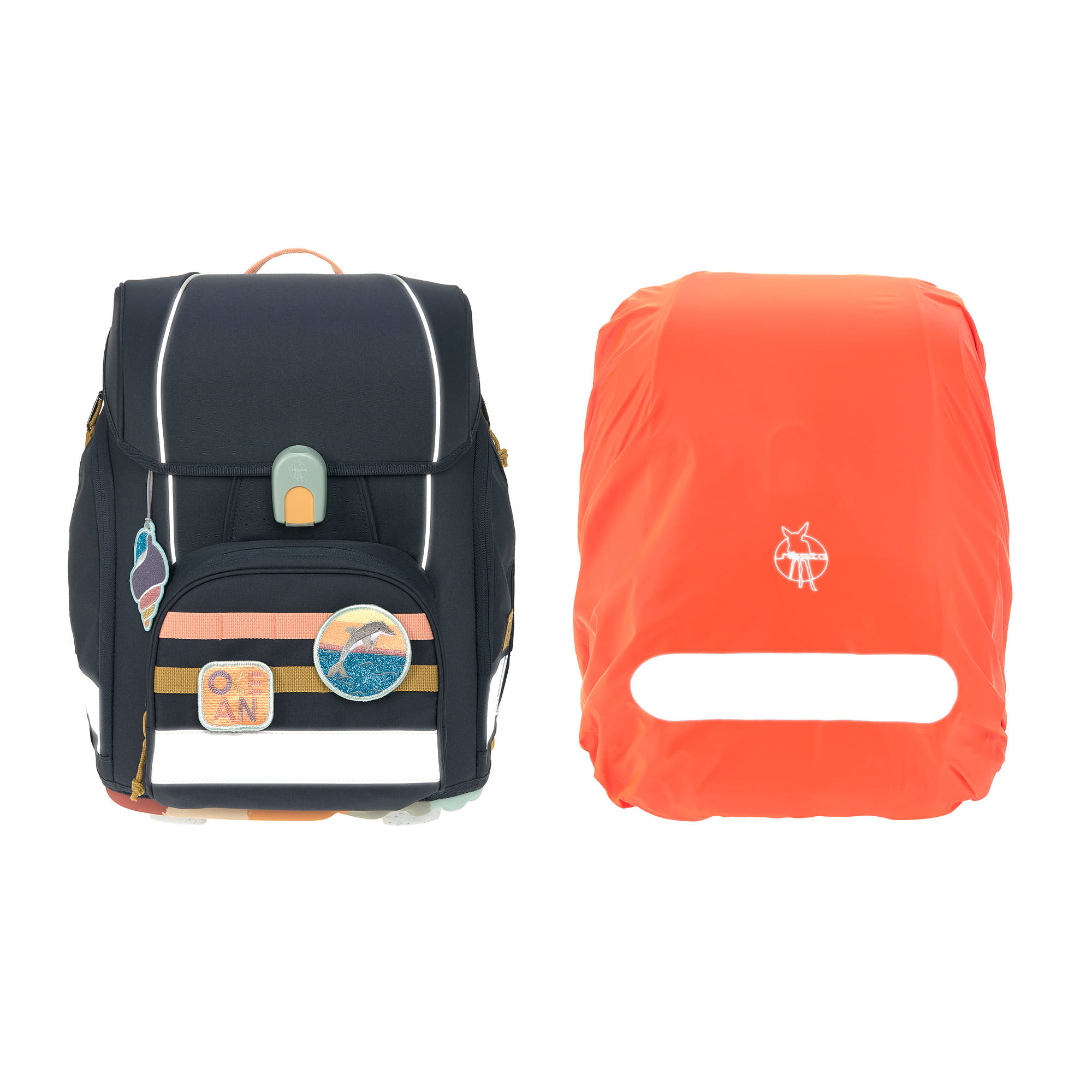Schulranzen Set 7-teilig Boxy - Unique Ocean, Dunkelblau