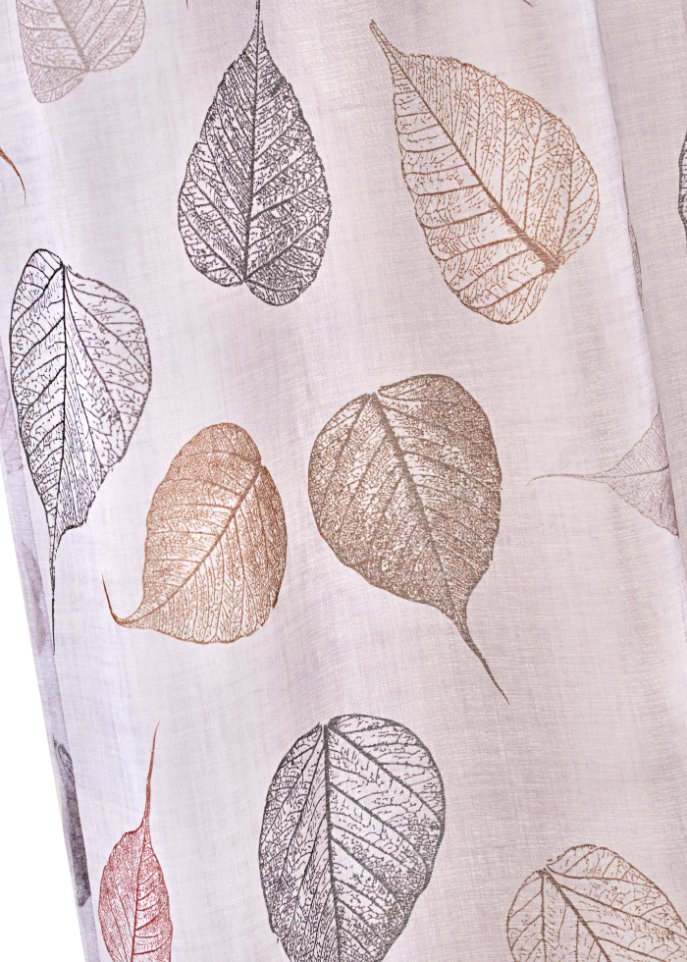 Gardine mit recyceltem Polyester mit Blätter Druck (1er Pack)