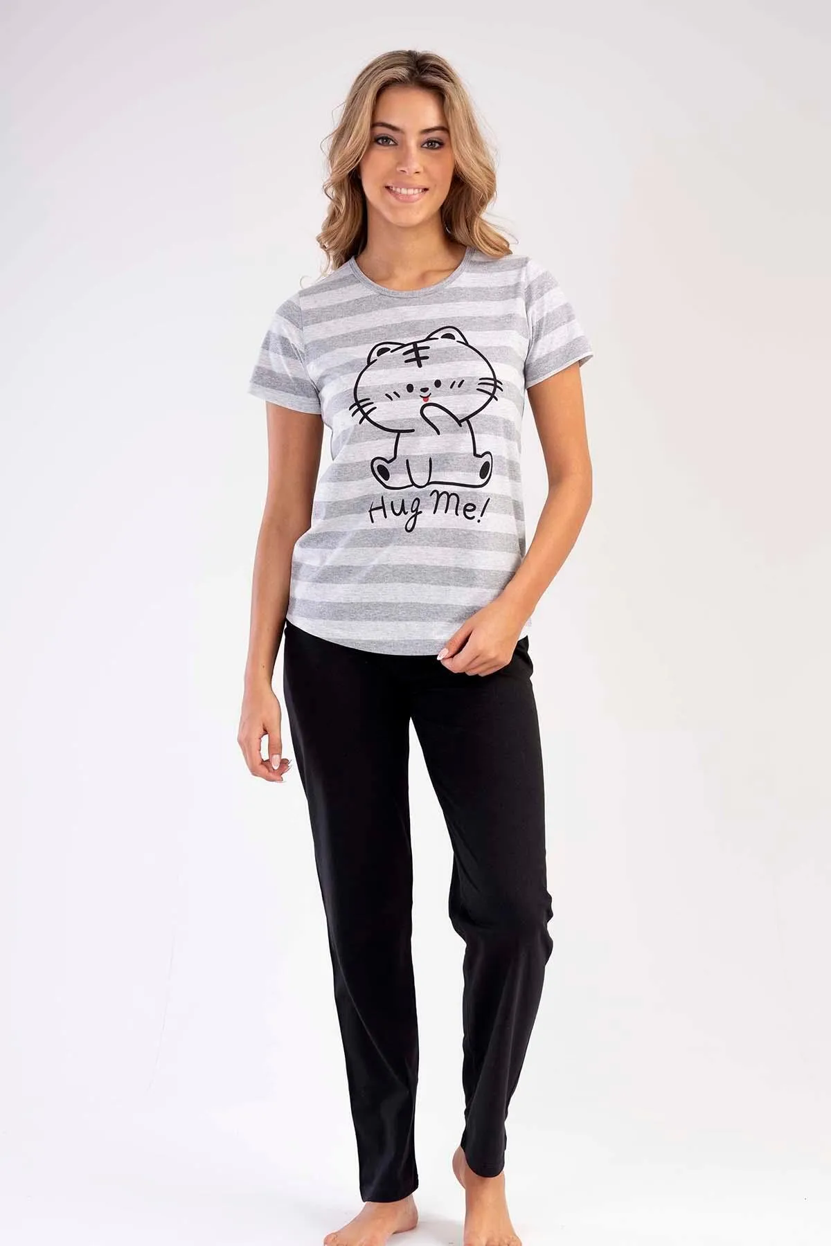 C&City  Kurzarm-Pyjama-Set Schwarz-441046