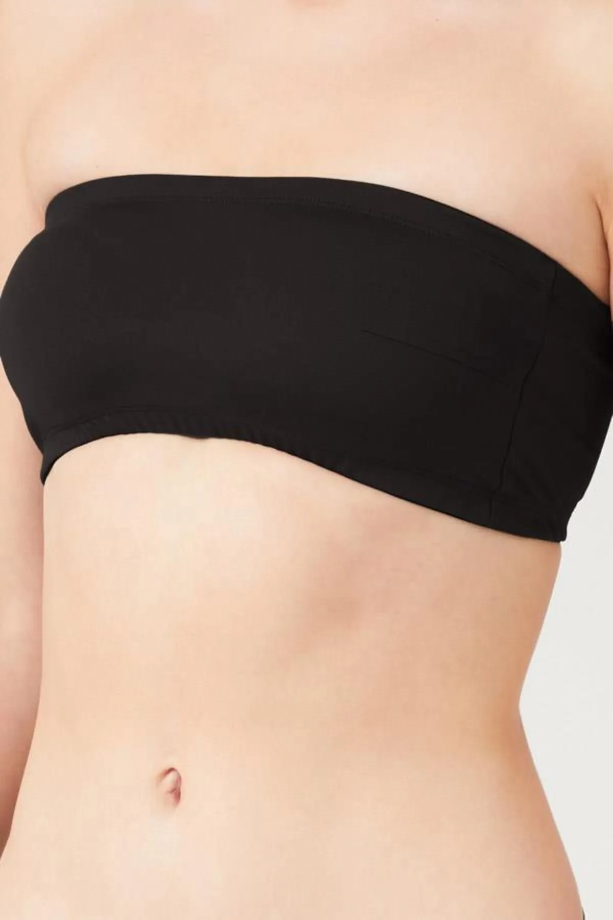 Cottonhill  Schwarzes trägerloses Crop-Top-Bustier