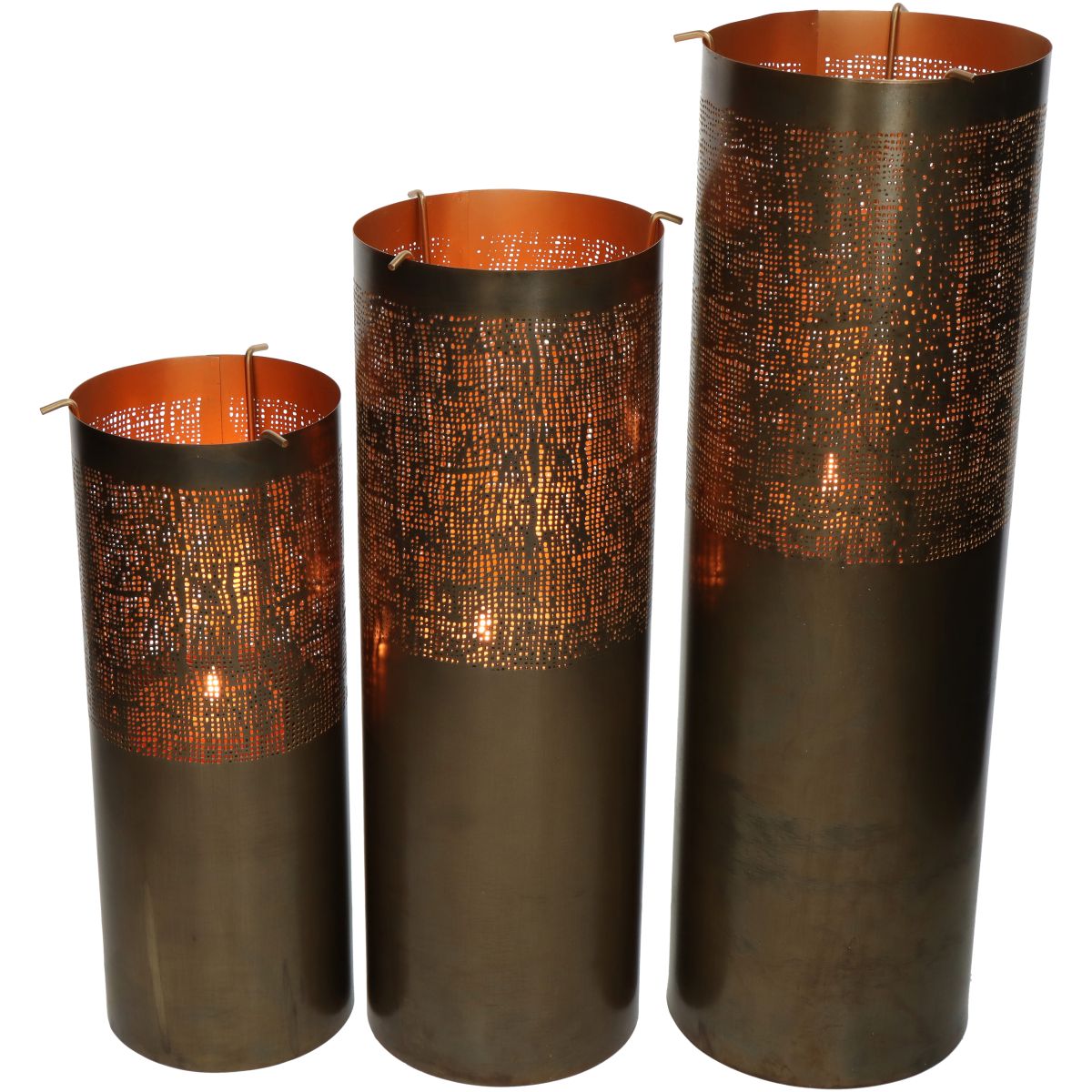Trendhopper 3er Set Teelichthalter Iron