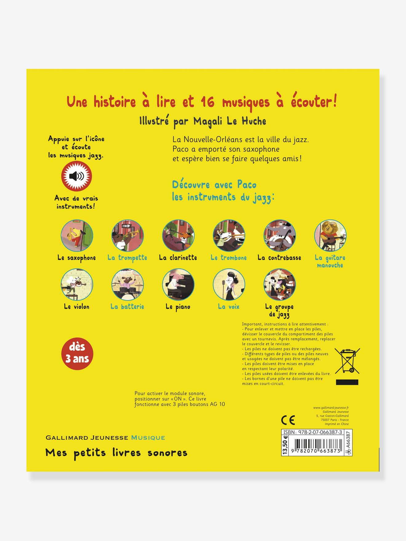 Livre sonore Paco et le jazz GALLIMARD JEUNESSE gris