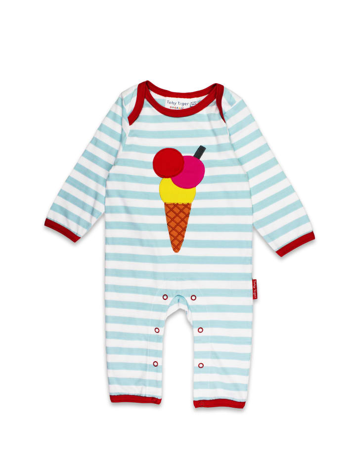 Toby Tiger Strampler mit Eiswaffel Applikation in blau günstig kaufen