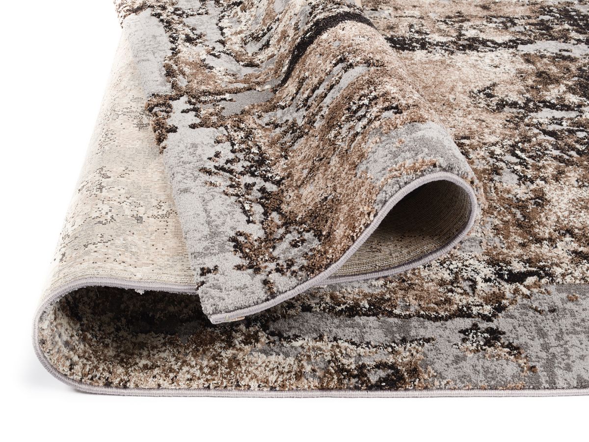 Webteppich Locri Braun-Beige 65 x 130 cm