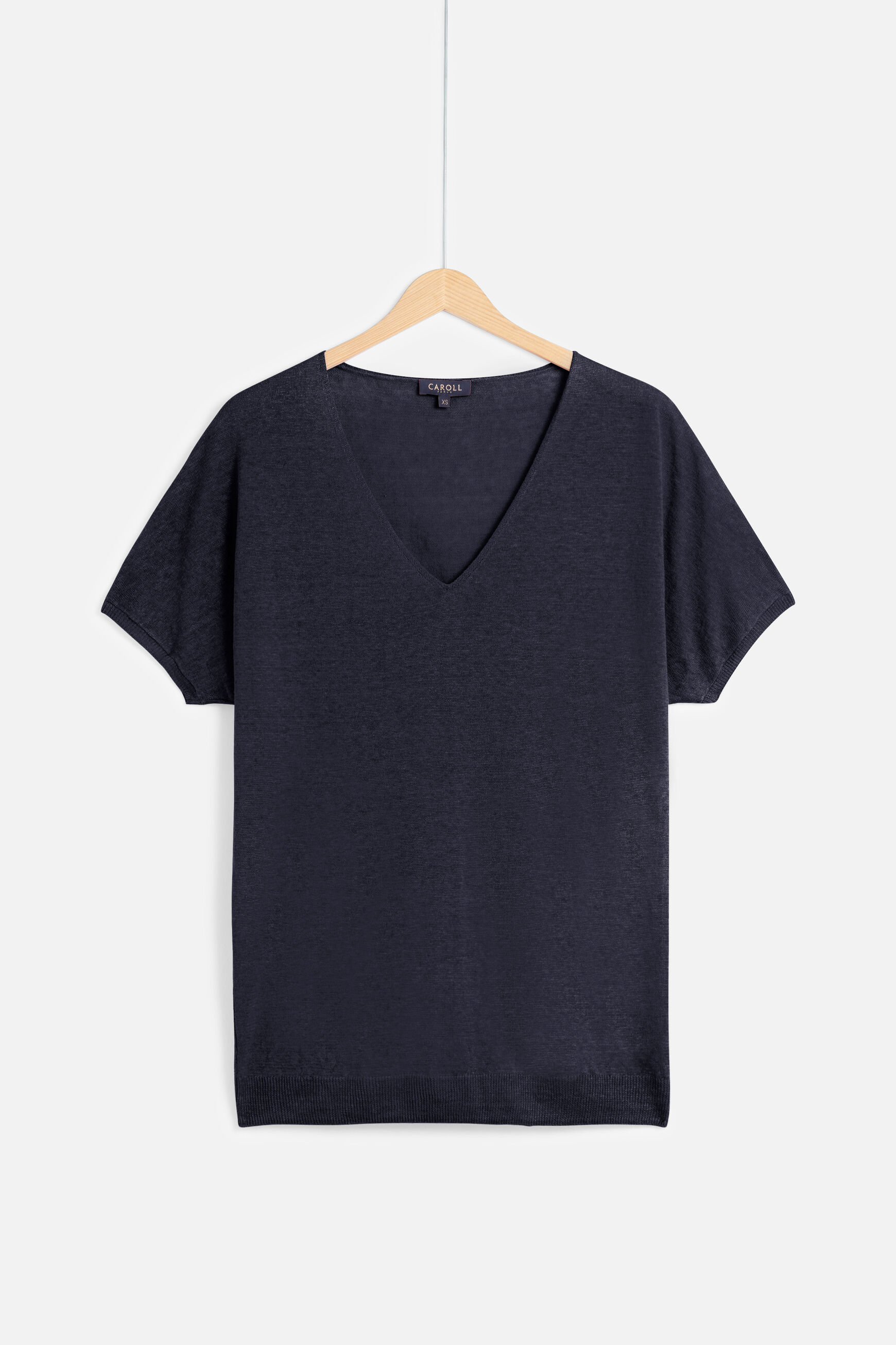 pull milane 100% lin bleu marine femme
