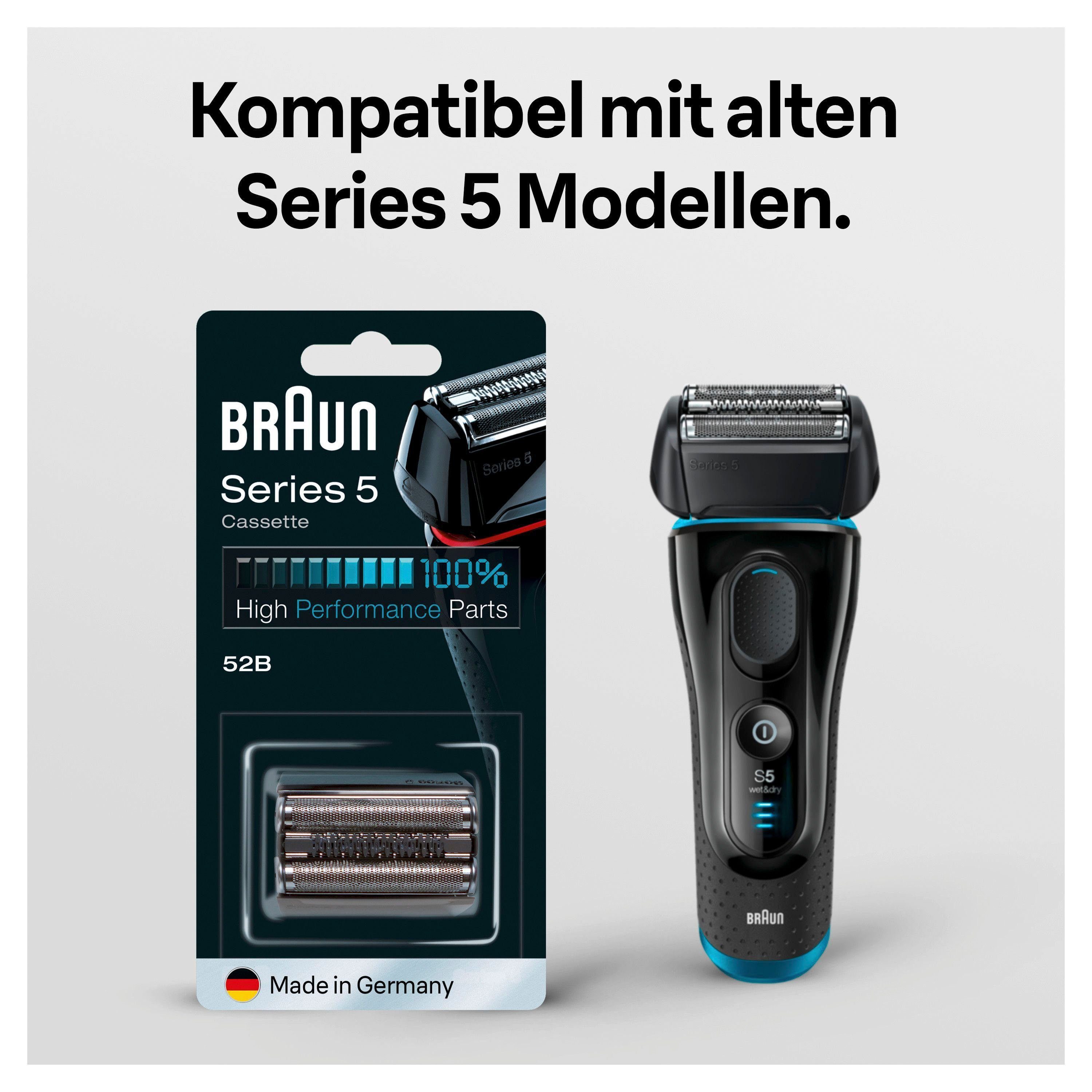 Braun Ersatzscherteil Series 5 52B, kompatibel mit Series 5 Rasierern