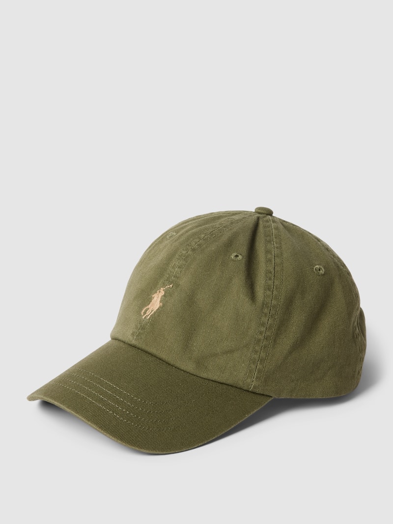 Basecap mit Logo-Stickerei und verstellbarem Riegel in khaki