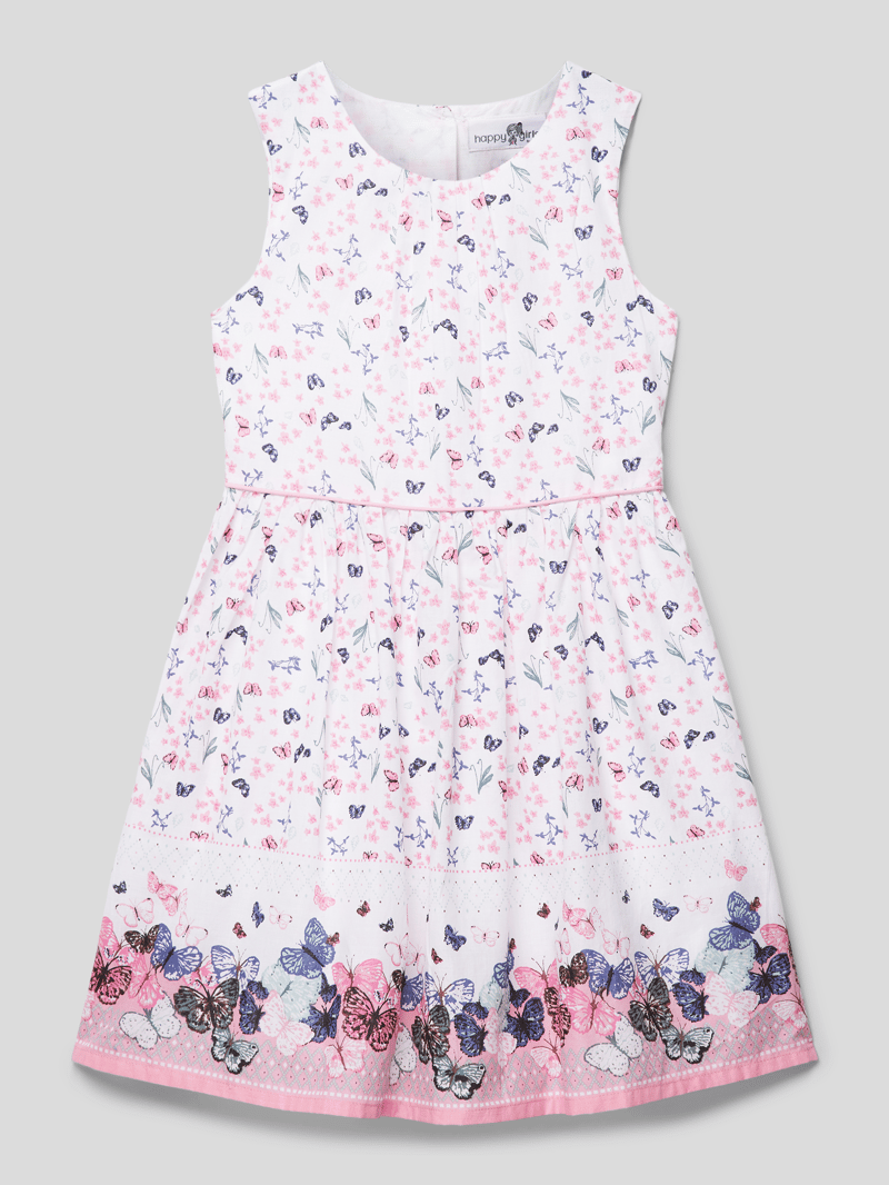 Minikleid mit Allover-Muster in hellrosa