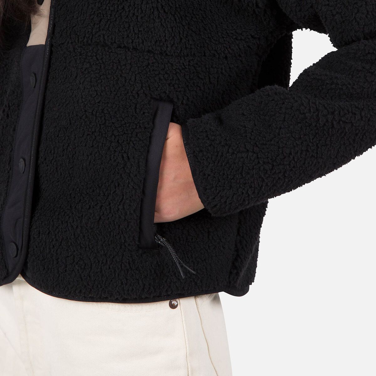 Damen-Fleeceoberteil mit Druckknöpfen Curly