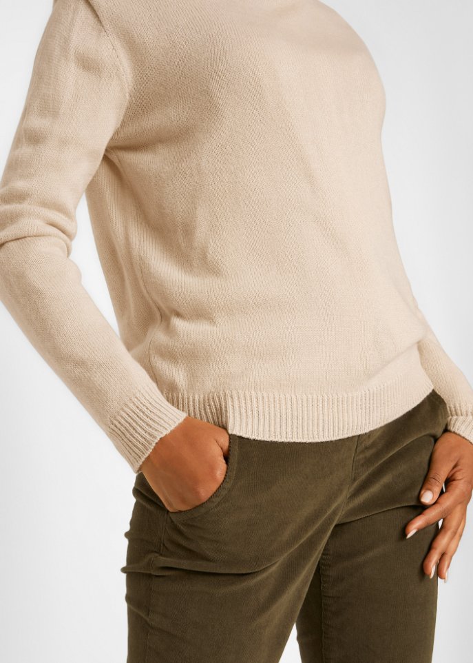 Strick-Pullover mit Rundhals-Ausschnitt