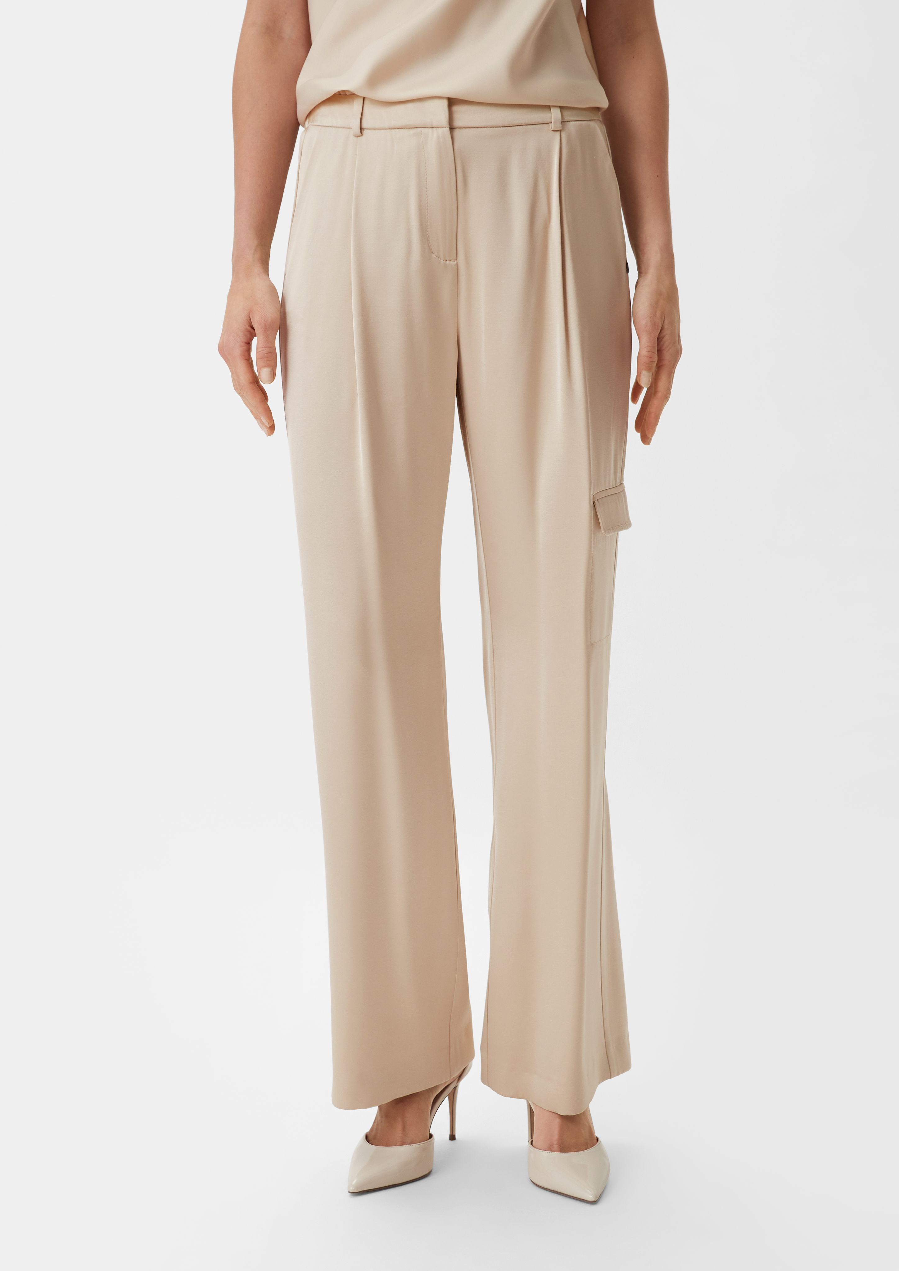 Regular: Hose aus Viskosemix - beige