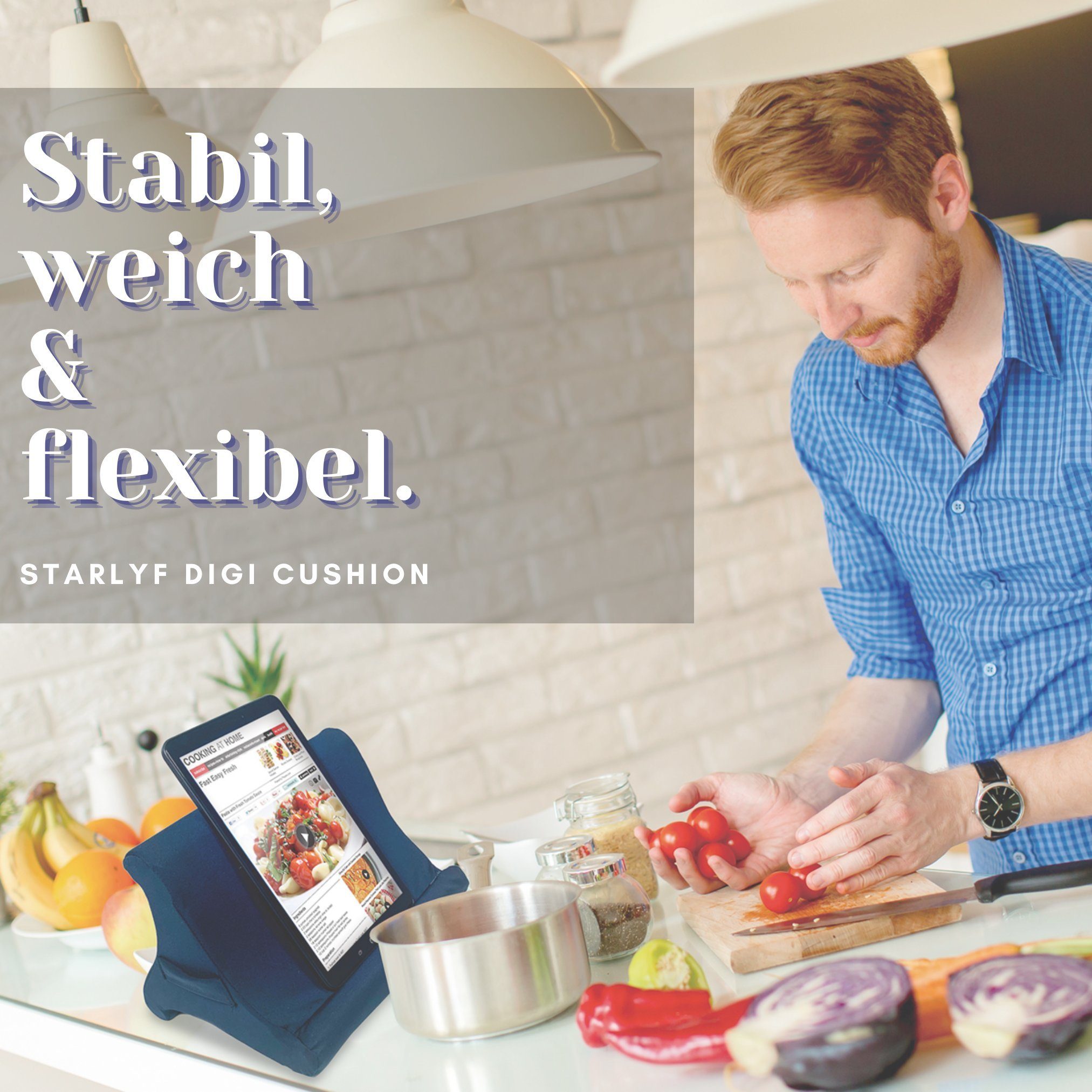 Starlyf Buchkissen Digi Cushion, 1-tlg., Lesekissen und Tablet Kissen, wendbar, 3 Positionen