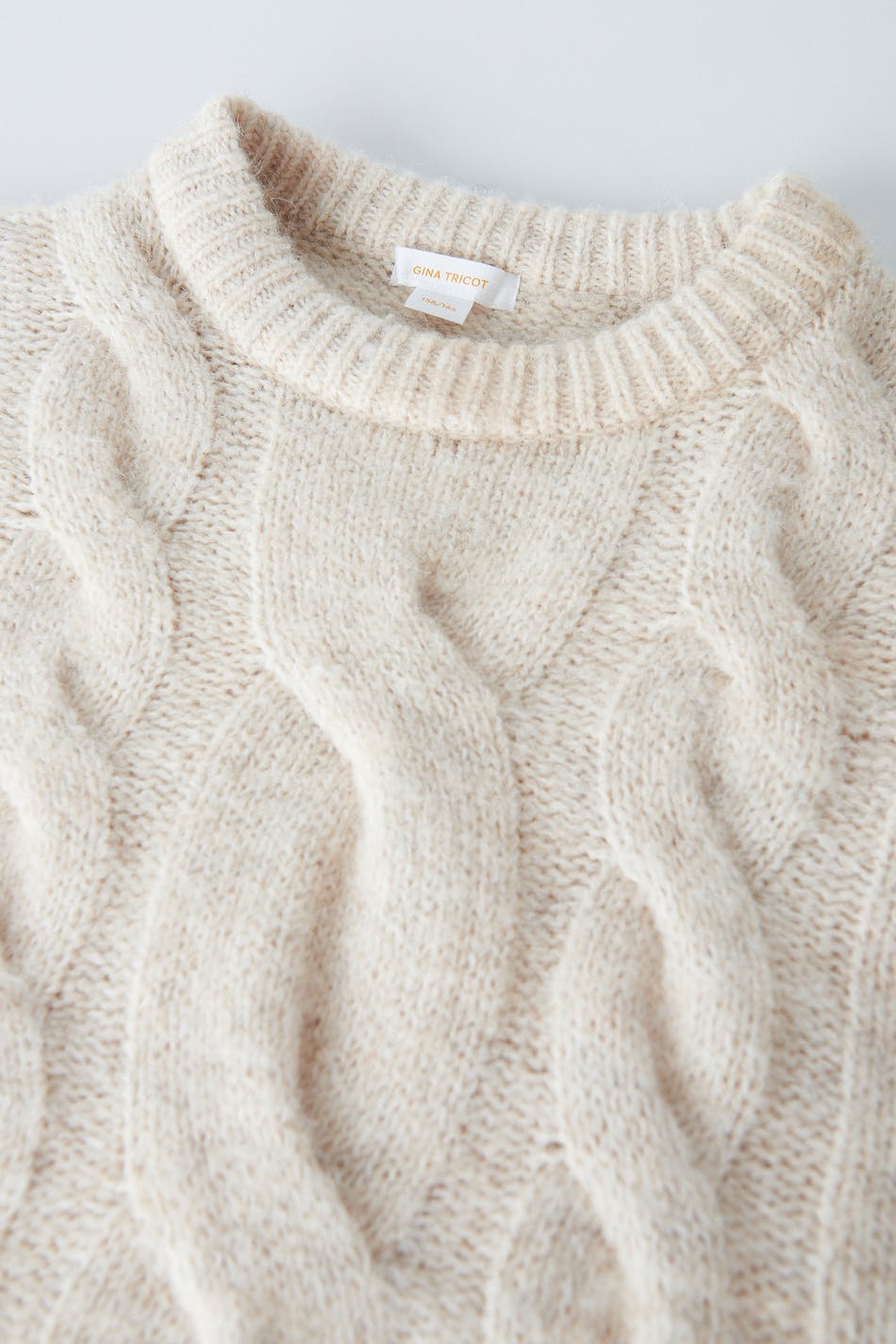 Y knit oversize cable sweater