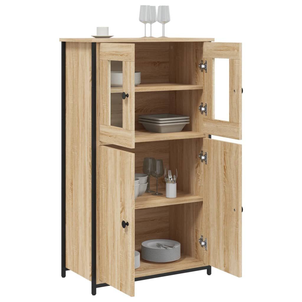 vidaXL Anrichte Highboard Sonoma-Eiche 62x32x106,5 cm Holzwerkstoff Glas Vitrine