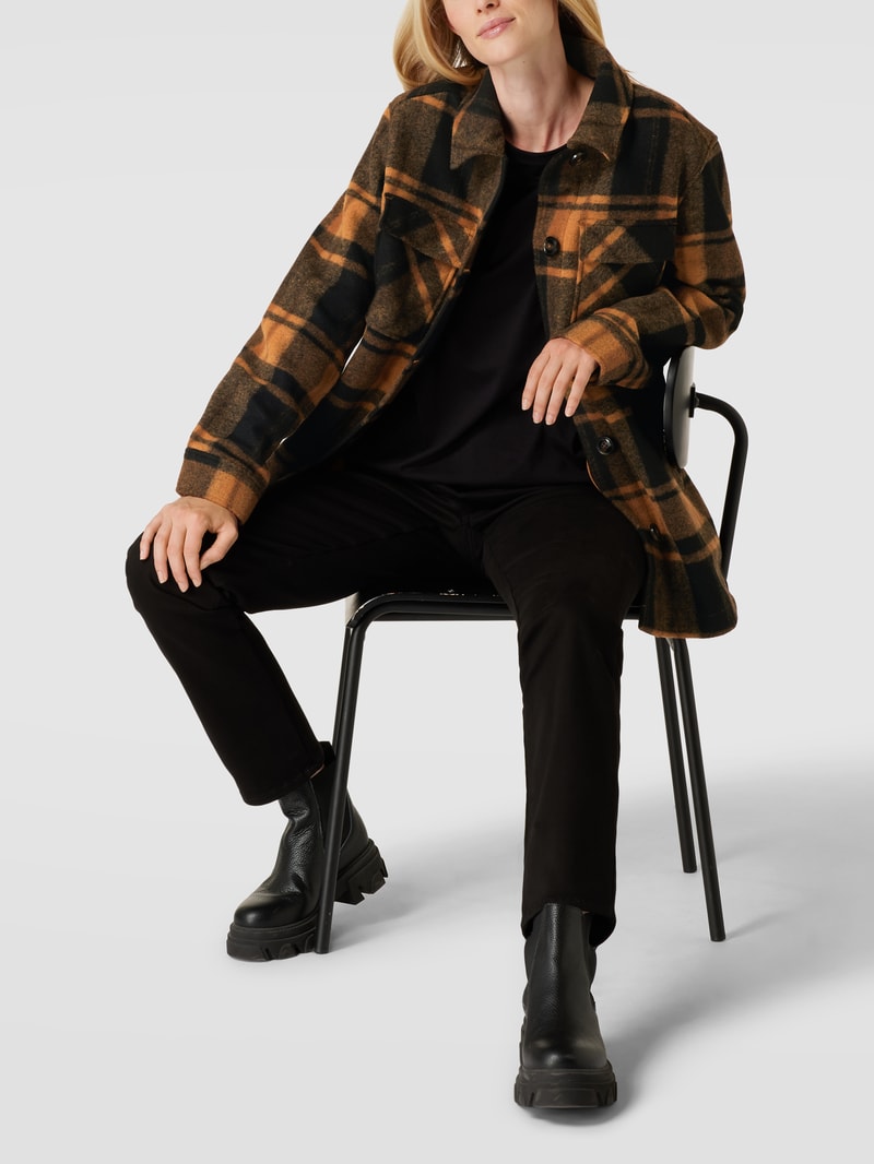 Hemdjacke mit Karomuster Modell 'Check' in camel meliert
