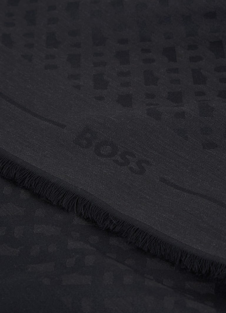 Eșarfă HUGO BOSS din amestec de lână cu logo imprimat, 120 x 120 cm