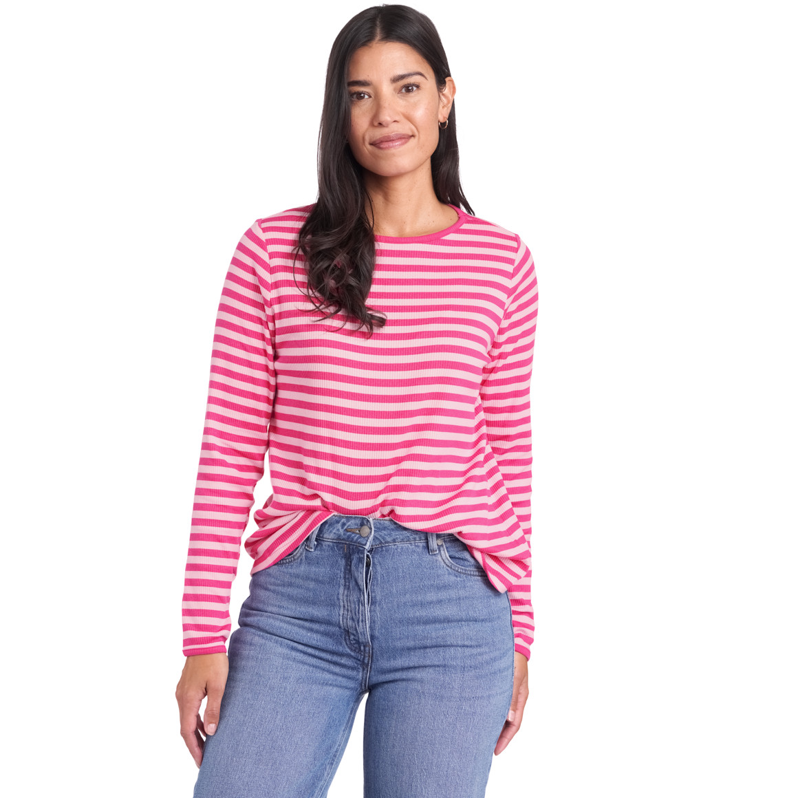 Damen Langarmshirt geringelt