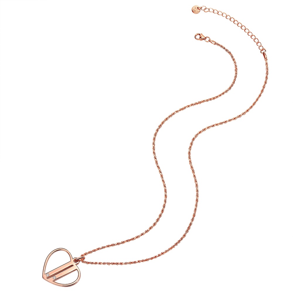 Glanzstücke München Collier en argent Coeur Argent sterling Oxyde de zirconium (CZ) en Or rose collier