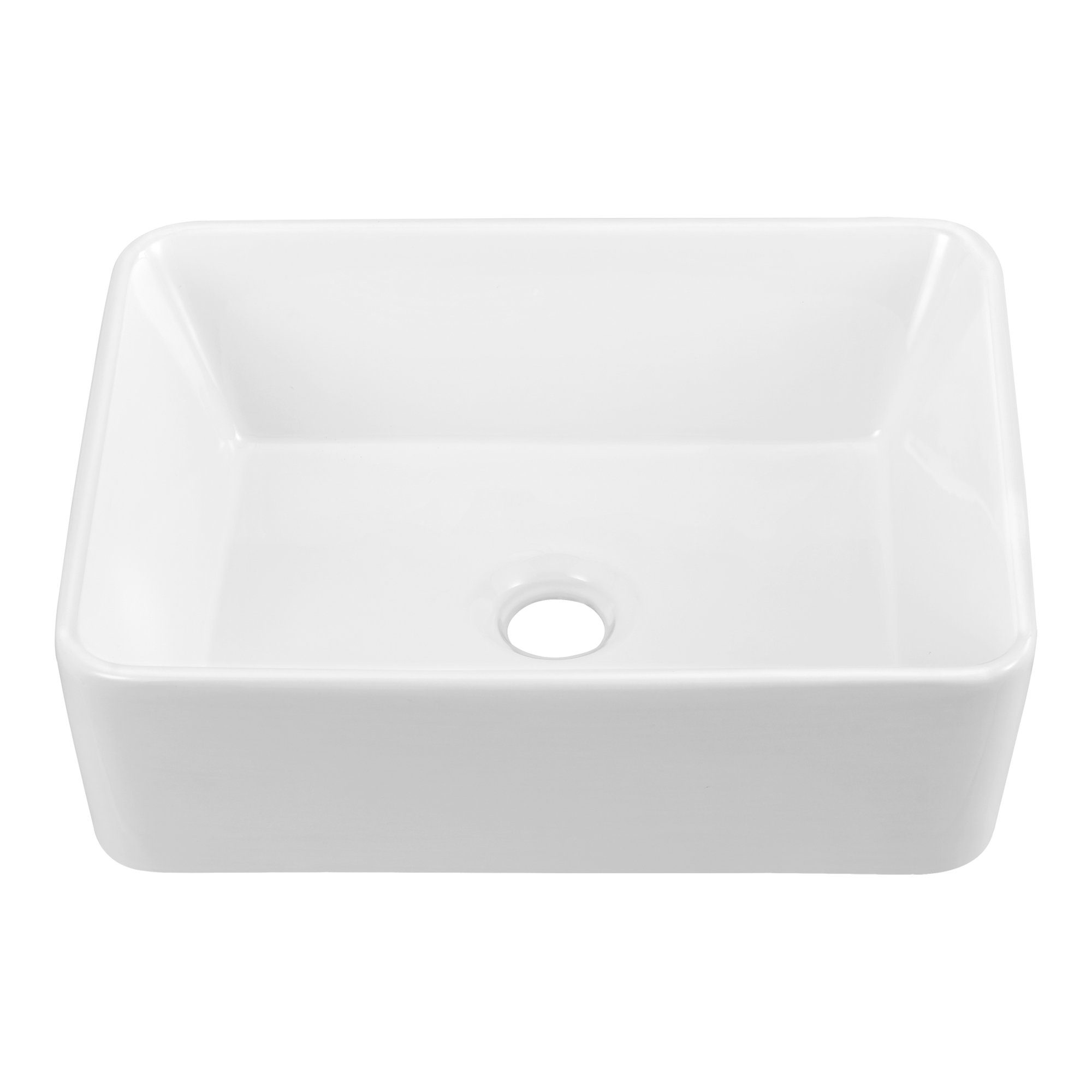 neu.haus Aufsatzwaschbecken, Svendborg Waschbecken Eckig Breite 40 cm Weiß