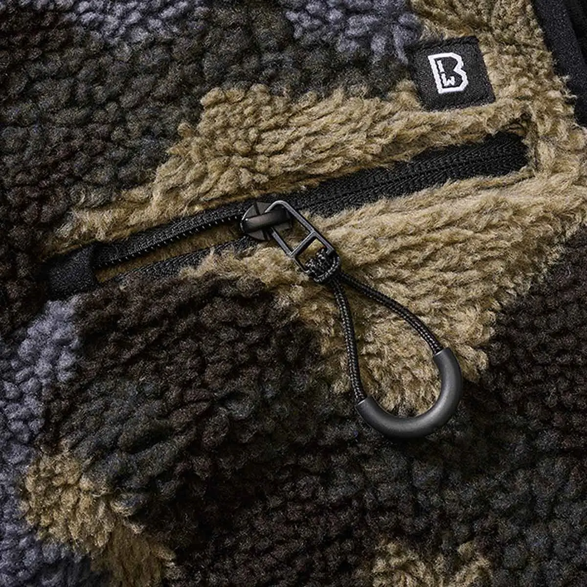 Teddyfleecce Weste darkcamo
