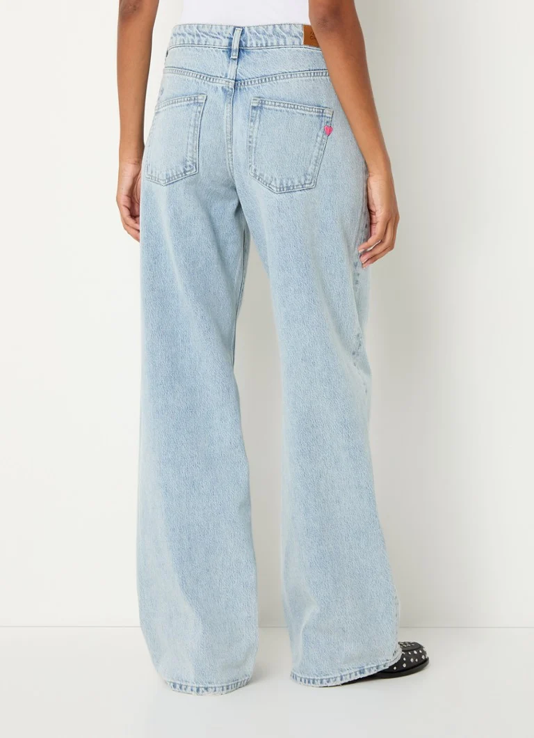 Jeans Jean Fabienne Chapot a vita media, gamba larga, lavaggio chiaro